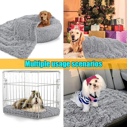 Pet Dog Bed Blankets, Fluffy Fleece Dog Throw Blankets Sleep Mat,Soft Puppy Blankets Cat Kitten, S M L XL,Fuzzy Reversible Sherpa Blanket for Bed, Couch, Sofa, Travel,Washable & Lightweight