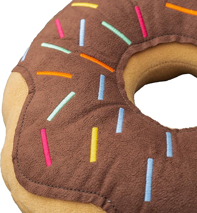 Mabel Home Throw Pillow 14", Donut, 3D Digital Print Decorative Comfortable Soft Plush Funny Food Shaped Pillow, Seat Pad Cushion for Couch, Chair, Floor, Sofa (Chocolate)