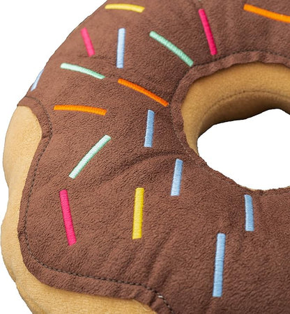 Mabel Home Throw Pillow 14", Donut, 3D Digital Print Decorative Comfortable Soft Plush Funny Food Shaped Pillow, Seat Pad Cushion for Couch, Chair, Floor, Sofa (Chocolate)
