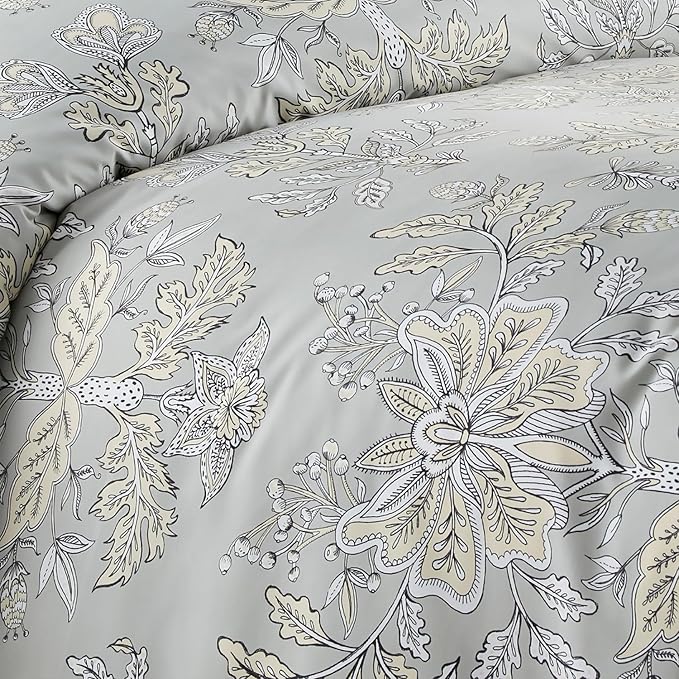 Southshore Fine Living, Inc. Vintage Garden Collection - Full/Queen Comforter Set, Premium Quality, All-Season Down Alternative, Easy Care, Oversized 3-Piece Comforter Set, Full/Queen, Sand