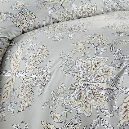 Southshore Fine Living, Inc. Vintage Garden Collection - Full/Queen Comforter Set, Premium Quality, All-Season Down Alternative, Easy Care, Oversized 3-Piece Comforter Set, Full/Queen, Sand