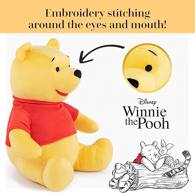 Jay Franco Disney Winnie The Pooh Pillow Buddy - Super Soft Polyester Microfiber, 16 inches (Official Disney Product)