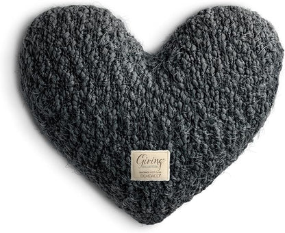 DEMDACO Charcoal Grey Giving Heart 11 x 10 Plush Polyester Decorative Throw Pillow