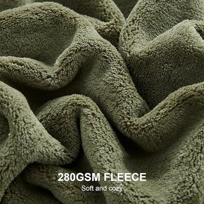 Hansleep Fleece Moss Green Throw XL Blanket, Super Soft Flannel Fuzzy Plush Cozy Blanket for All Seasons, Moss Green, Throw XL 50x70 Inches
