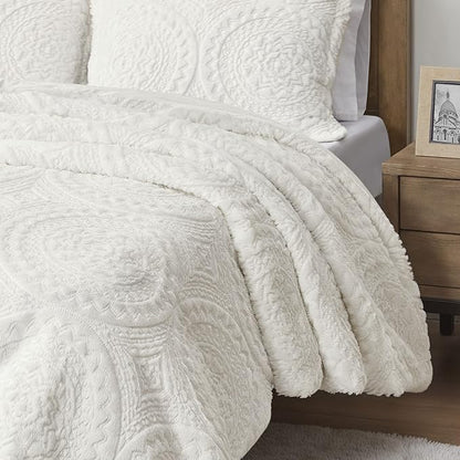 Madison Park Ultra Soft Luxury Premium Plush Comforter Mini Modern All Season Down Alternative Bedding Set with Matching Sham, Full/Queen, Ivory