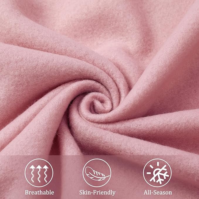 Kinlop Fleece Blanket Bulk 60 x 50 Inch Soft Lightweight Fleece Cozy Blanket Warm Throw Plush Pet Throw for Bed Couch Sofa Home Office Wedding Gifts Travel Camping(Grayish Pink)