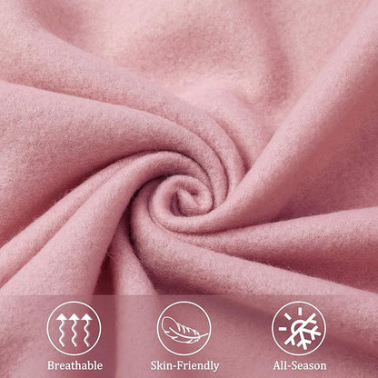 Kinlop Fleece Blanket Bulk 60 x 50 Inch Soft Lightweight Fleece Cozy Blanket Warm Throw Plush Pet Throw for Bed Couch Sofa Home Office Wedding Gifts Travel Camping(Grayish Pink)