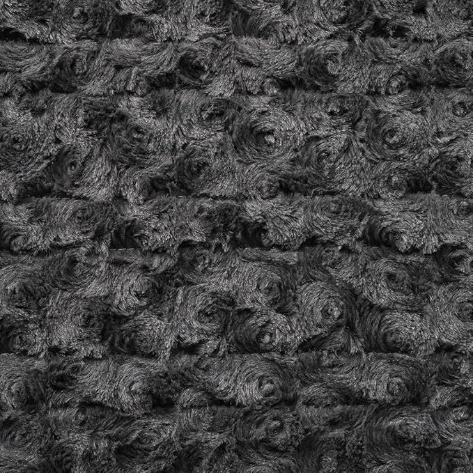 WOOMER Heated Blanket Queen Size 84" x 90", Electric Blanket with Dual Controls, 0.5-12 Hours Timer & 10 Heating Levels, ETL Certified, Dark Grey Rose Patterns Faux Fur & Sherpa, Machine Washable