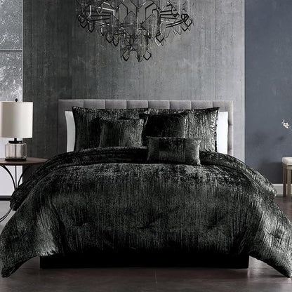 Riverbrook Home Turin Comforter Set, King, Black, 7-Piece Set