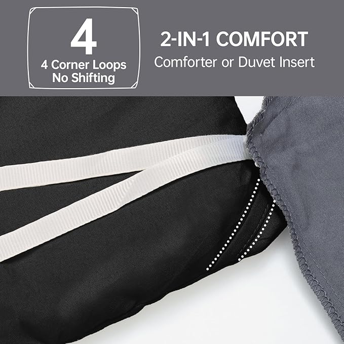 MUXHOMO Black King Size Comforter Set, All Season Ultra Soft Down Alternative Bedding - 3 Piece Lightweight Bed Set Includes 1 Comforter (104"x90") and 2 Pillow Shams (20"x36")