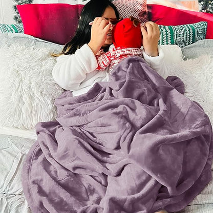 Bedsure GentleSoft Fleece Blankets Twin Size Fog Purple - 300GSM Lightweight Plush Fuzzy Cozy Soft Blanket for Bed, Sofa, Couch, Travel, Camping, 60x80 inches