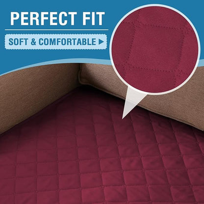 H.VERSAILTEX Couch Cover for Dogs Washable 100% Waterproof Sofa Cushion Cover Dog Bed Cover Non-Slip Pet Blanket for Sofa Cushion Protector, 35" x 74", Burgundy