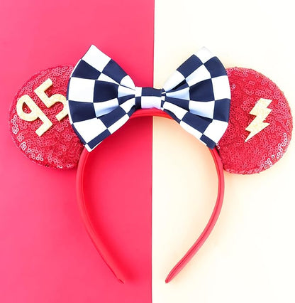 Cars Mouse Ear Headbands,Sparkle Mouse Ears Headband for Women Girls Cartoon Costume Cosplay Decoration (95)