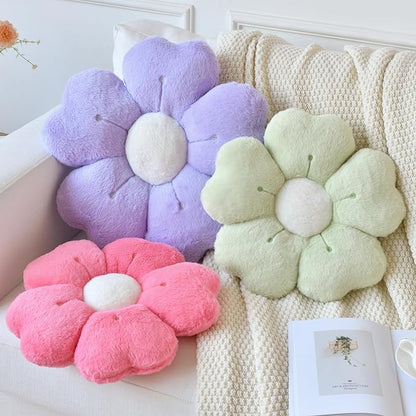 Flower Pillow, Flower Shaped Pillow Decorative Throw Pillows for Bed Couch, Cute Daisy Pillow Dorm Decor Floor Seating Cushion (Light Purple, 15 Inches)