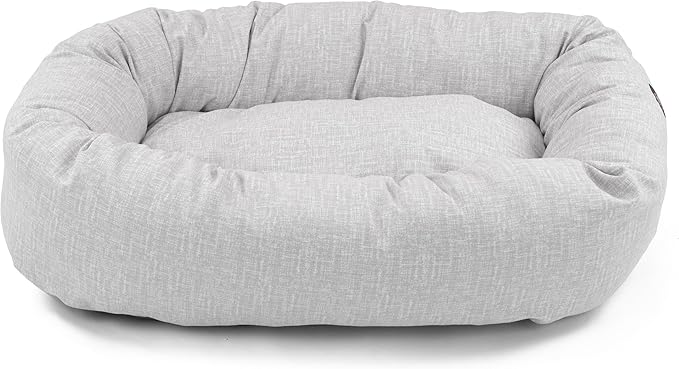 Majestic Pet 24 Inch Bagel Calming Dog Bed Washable – Cozy Soft Round Dog Bed with Spine Support for Dogs to Rest Their Head - Fluffy Donut Puppy Mat 24x19x7 (Inch) Small – Gray