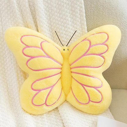 Butterfly Pillow Cute Butterfly Decorative Throw Pillows Cushion 16 x 12 inch for Women Room Home Garden Sofa Couch Yellow