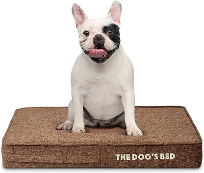 The Dog’s Bed Orthopedic Memory Foam Dog Bed Mattress, Linen Fabric, Brown Linen, S, 4-Inch