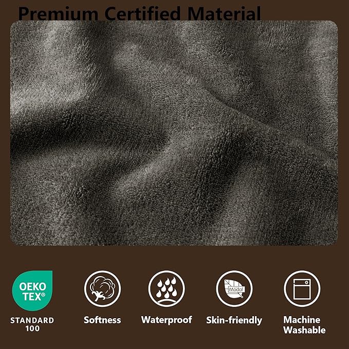 Waterproof Blanket for Couch, Leak Proof Dog Bed Blankets Reversible, Pet Throw Sofa Furniture Protector Machine Washable-52 x82,Light Brown+Dark Brown