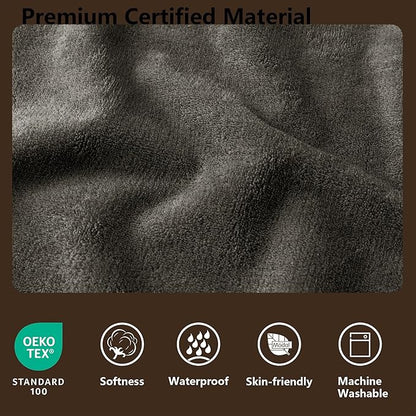 Waterproof Blanket for Couch, Leak Proof Dog Bed Blankets Reversible, Pet Throw Sofa Furniture Protector Machine Washable-52 x82,Light Brown+Dark Brown