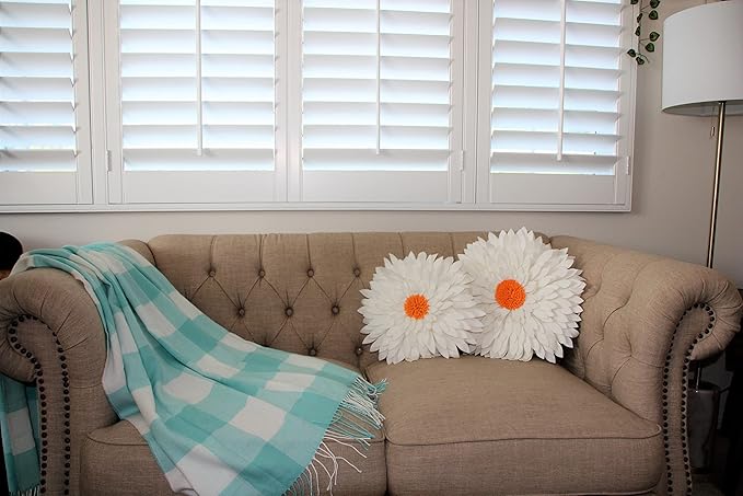 Contempo Lifestyles 3D Daisy & Sunflower Throw Pillow - Solid Light Blue Flower-Shaped Couch & Bed Pillow - Gift for Her