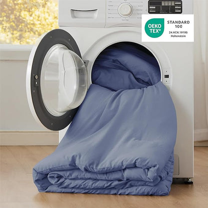 Bedsure California King Size Comforter Set, Blue Soft Prewashed Bedding for All Seasons, 3 Pieces GentleSoft™ Down Alternative Bed Set, 1 Lightweight Comforter (104"x96") and 2 Pillowcases (20"x36")