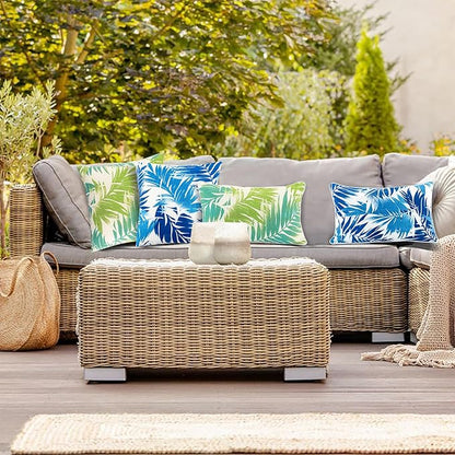 JMGBird Water-Repellent Outdoor Throw Pillows Set of 2 with Inserts - 18x18 Durable Patio Furniture Pillows