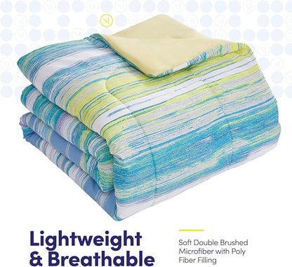 Sweet Home Collection 7 Piece Comforter Set Bag Solid Color All Season Soft Down Alternative Blanket & Luxurious Microfiber Bed Sheets, Sorento, Full