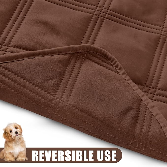 Smiry Waterproof Dog Bed Cover Blanket 30x70, Soft Reversible Pet Blanket, Washable Leakproof Cats Dogs Couch Cover for Sofa, Couch, Furniture, Brown/Brown