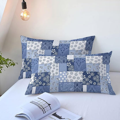 HighBuy Vintage Jacquard Comforter Sets Full Size Dark Blue Geometric Medallion Bedding Sets 3 PC Modern Comforters Fluffy with 2 Pillowcases for Full Bed Chic Fluffy Hotel Comforter Set