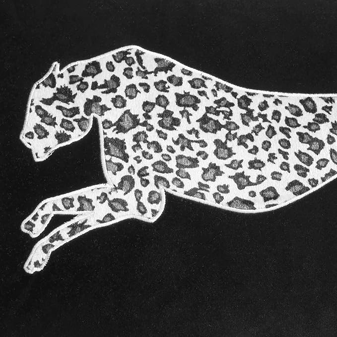 Juicy Couture Reversible Velvet Cheetah Pillow, 18" x 18" Decorative Pillow, Black