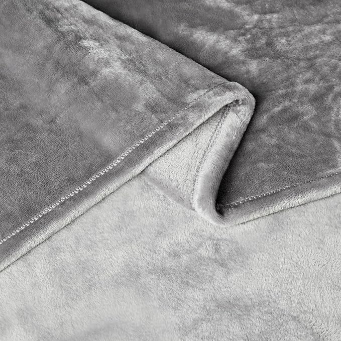 Basics Throw Blanket, Ultra-Soft Flannel Fleece Blanket, Lightweight Cozy for Couch Sofa Bedroom, Fade-Resistant Fabric, 50 x 60 Inches, Gray