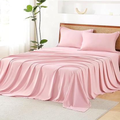 Litanika Pink Queen Size Comforter Set with Sheets - 7 Pieces Bed in a Bag Queen Boho Tufted Complete Bedding Sets with Comforter, Sheets, Pillowcases & Shams