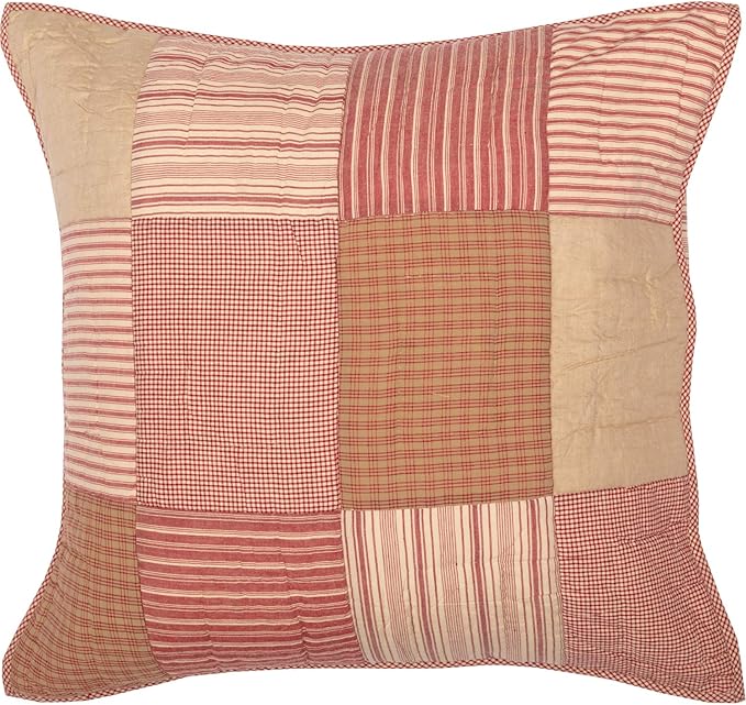 VHC Brands Sawyer Mill™ Red Quilted Euro Sham 26x26 Bedding Accessory