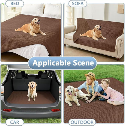 hyha Waterproof Dog Blanket, Soft Dog Bed Cover Pet Blankets, Waterproof Sofa Couch Cover for Dogs Washable, Reversible Pet Couch Covers for Sofa Furniture (30x70 Inch, Brown/Brown)
