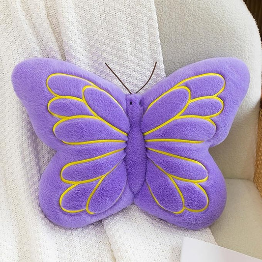 Butterfly Pillow Cute Butterfly Decorative Throw Pillows Cushion 16 x 12 inch for Women Room Home Garden Sofa Couch Purple