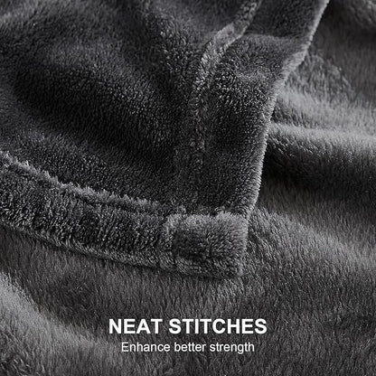 Hansleep Fleece Charcoal Throw XL Blanket, Super Soft Flannel Fuzzy, Plush Cozy Blanket for All Seasons, Charcoal, Throw XL 50x70 Inches