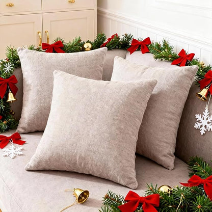 Decorative Couch Pillow Covers SofaThrow pillows with inserts included Bohemian-Style Country Cushion Cover Suitable for Beds, Sofas, Living Rooms, and Home Decor 2pack 18X18 inch.(Oat Yellow #P3-06)