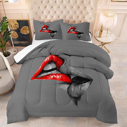 Tailor Shop Queen and King Comforter Sets His and Hers Matching Couple Bedding Set Lover Romantic Valentine's Day Presents Bedding Sets Black and White Comforter Sets Queen Size with 2 Pillowcases