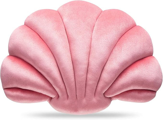 Marsui Pink 3D Throw Pillows Seashell, 18 x 13 in Inch Gift Shell Shaped Preppy Room Decor Party Mermaid Pink Room Home Decorative Soft Plush Chair Cushion Cute for Sofa Bed Living Couch