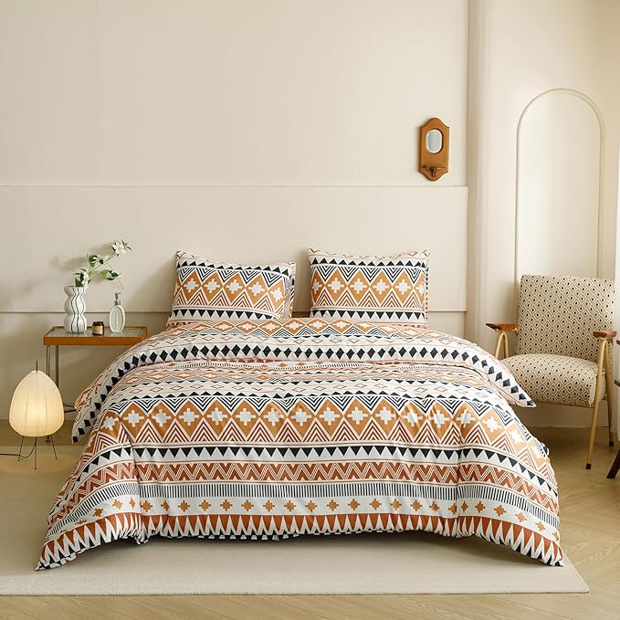 CLOTHKNOW Aztec Comforter Set Twin/Twin XL Southwestern Bedding Comforter Sets Geometric Aztec Navajo Bedding Sets Twin