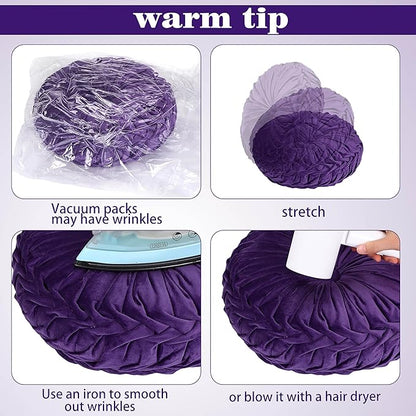 Yerliker 6 Pcs Floor Pillow Cushions 15inch Round Velvet Throw Pillows Colorful Flexible Cushions Alternative Pillows for Couch Chair Living Room Bedroom Home Office Decor(Halloween Color)