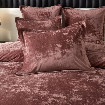 Ivellow Crushed Velvet Comforter Set King, Lightweight Comforter Set, 5pcs Ultra Soft Breathable Pink Comforter Set, Luxury Cozy Flannel Comforter King Size (1 Comforter,2 Pillow Shams, 2 Euro Shams)