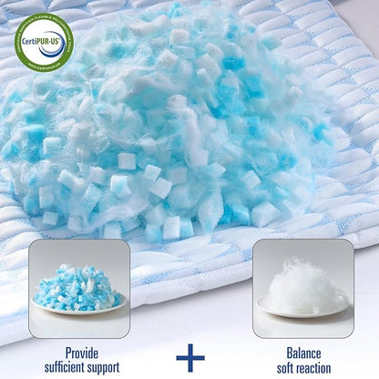 QUTOOL Firm Pillow Shredded Memory Foam, Cooling Pillow for Hot Sleeper, Adjustable Bed Pillow for Side Back Stomach Sleepers, Washable Cover, CertiPUR-US Certified, King Size