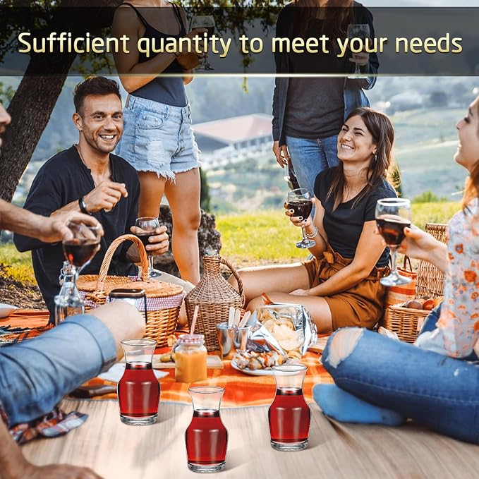 42 Pack Single Serving Wine Carafe Glass Small Mini Carafe Individual Wine Refill Decanter for Dinner Parties Tastings Bars Restaurants (6.5 oz)