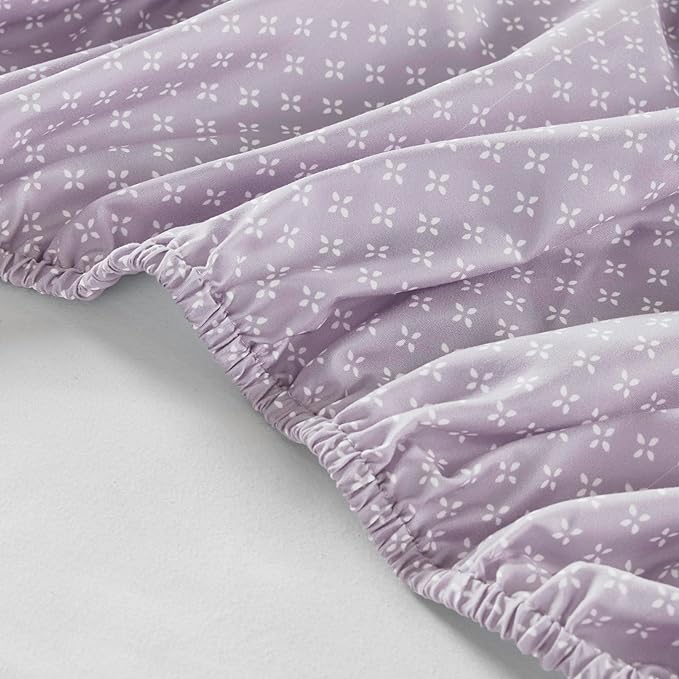 Madison Park Essentials Twin Comforter Set with Sheets, Floral Bed in A Bag Microfiber Comforter for Twin-Size Bed, Shabby Chic Bedding Set Diamond Printed Sheet, Luna, Taupe 5 Piece