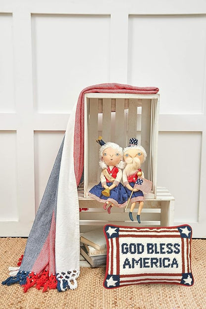 C&F Home Patriotic God Bless America Needlepoint Small Petite Mini Accent Pillow 6.5" x 9" Americana 4th of July Liberty USA Home Living Room Sofa Chair Couch Bed Bedroom Decor Decoration 6.5" x 9"
