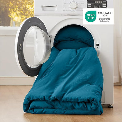 Bedsure King Comforter Set, Teal Soft Prewashed Bedding for All Seasons, 3 Pieces GentleSoft™ Bed Set, 1 Lightweight Comforter (104"x90") and 2 Pillowcases (20"x36")
