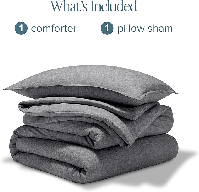 Bare Home Comforter Set - Twin/Twin Extra Long - Ultra-Soft - Goose Down Alternative - Premium 1800 Series - All Season Warmth Comforter (Twin/Twin XL, Heathered Charcoal)