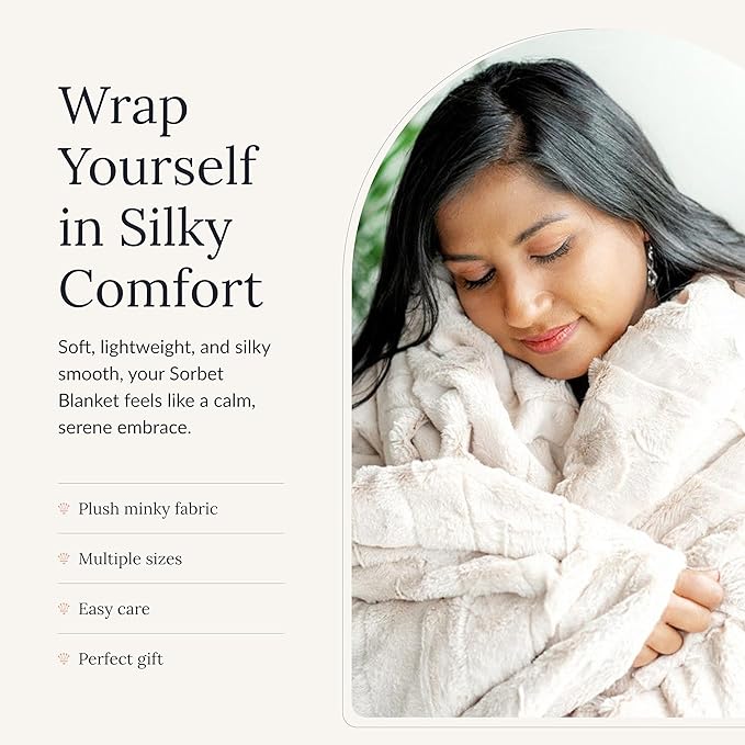 Minky Couture Sorbet Blanket - Ultra-Soft Throw for Silky Smooth Comfort - Premium Decorative Throw - Midweight, Breathable Fabric - Machine Washable Monster, Almond Croissant