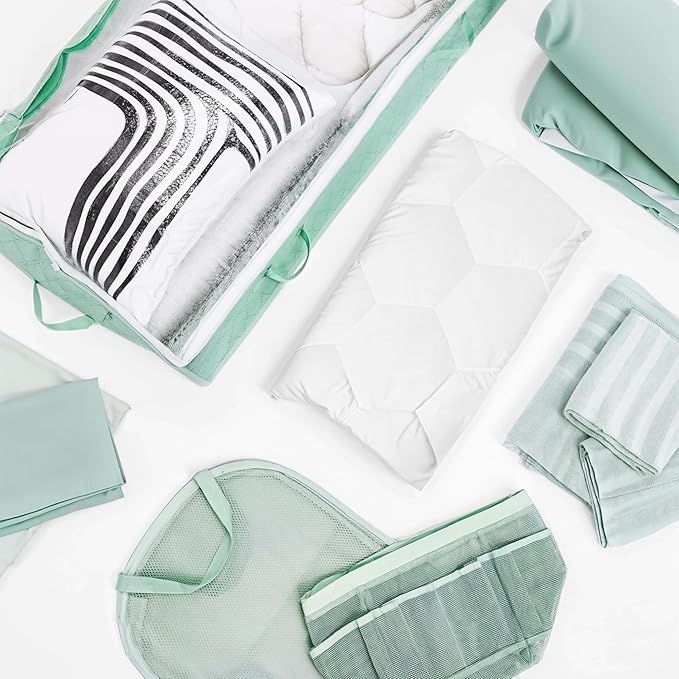 Hearth & Harbor Complete Dorm Room Set, Twin XL Comforter Set, Sheet Set, Mattress Protector, Towels and Organizers - All Dorm Accessories Included